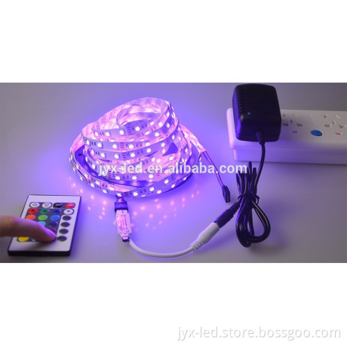 waterproof rgb led strip kit with DC12v power adapter and remote controller